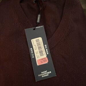 Hart Schaffner Marx Men's Dark Brown V-Neck Sweater